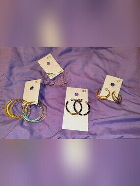 GAP Multicolor and Gold Hoop Earring Sets
